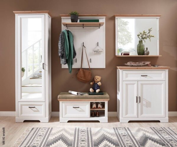 Sitzbank Jasmin Pinie Nachbildung Eiche Artisan Nachbildung B/H/T: ca. 93x49x41 cm – Bild 3