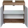 Waschbeckenunterschrank Amanda weiß Hochglanz Asteiche Nachbildung B/H/T: ca. 60x56x34 cm – Bild 2