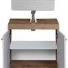 Waschbeckenunterschrank Amanda weiß Hochglanz Asteiche Nachbildung B/H/T: ca. 60x56x34 cm – Bild 3