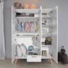 Kleiderschrank Mats weiß B/H/T: ca. 130x190x60 cm – Bild 5