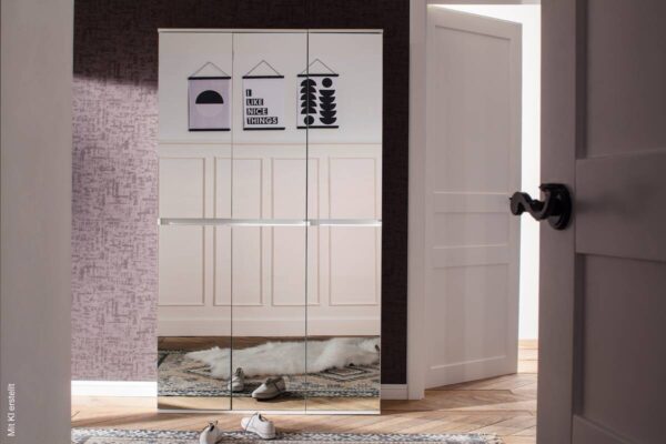 Garderobenschrank Mirror weiß B/H/T: ca. 111x191x34 cm – Bild 5