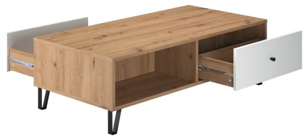 TV-Lowboard Touch Eiche Artisan Nachbildung weiß matt B/H/T: ca. 110x37x60 cm – Bild 5