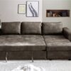 Ecksofa mit Bettfunktion und Bettkasten dunkelbraun B/H/T: ca. 245x85x155 cm – Bild 2