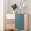 Kommode Cuba Eiche Sonoma Nachbildung weiß grau petrol B/H/T: ca. 103x87x40 cm – Bild 2