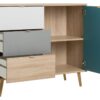 Kommode Cuba Eiche Sonoma Nachbildung weiß grau petrol B/H/T: ca. 103x87x40 cm – Bild 3