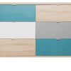 Kommode Cuba Eiche Sonoma Nachbildung weiß grau petrol B/H/T: ca. 120x87x40 cm – Bild 2