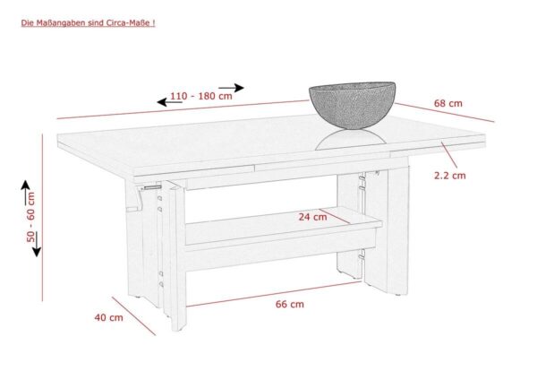 Hela Couchtisch DARIO weiß Holzwerkstoff B/H/T: ca. 110x50x68 cm Hela Couchtisch DARIO weiß Holzwerkstoff B/H/T: ca. 110x50x68 cm – Bild 3