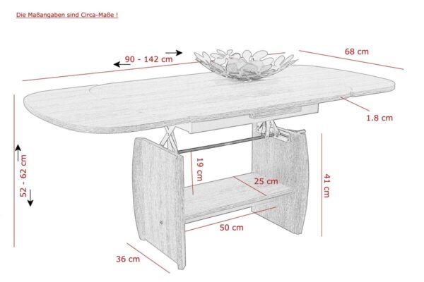 Hela Couchtisch MICHAEL III buche Holzwerkstoff B/H/T: ca. 90x52x68 cm Hela Couchtisch MICHAEL III buche Holzwerkstoff B/H/T: ca. 90x52x68 cm – Bild 2