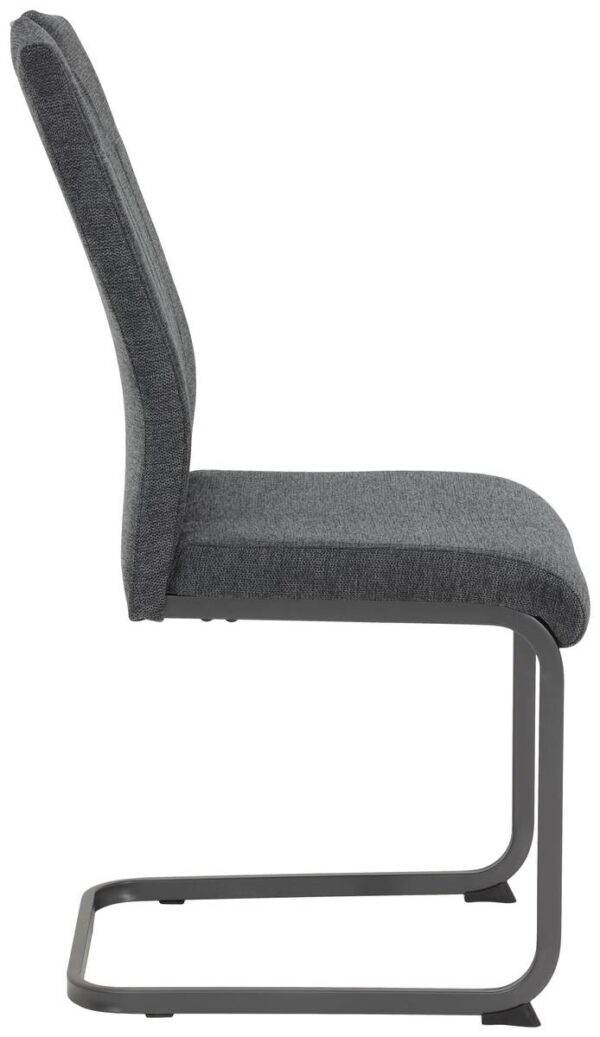 Stuhl 4er Set BRITTA anthrazit grau Microfaser Metall B/H/T: ca. 44x100x59 cm – Bild 2