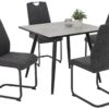 Stuhl 4er Set BRITTA anthrazit grau Microfaser Metall B/H/T: ca. 44x100x59 cm – Bild 3