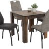 Stuhl 4er Set ELIF III anthrazit Vintage grau Microfaser Metall B/H/T: ca. 44x96x64 cm – Bild 3