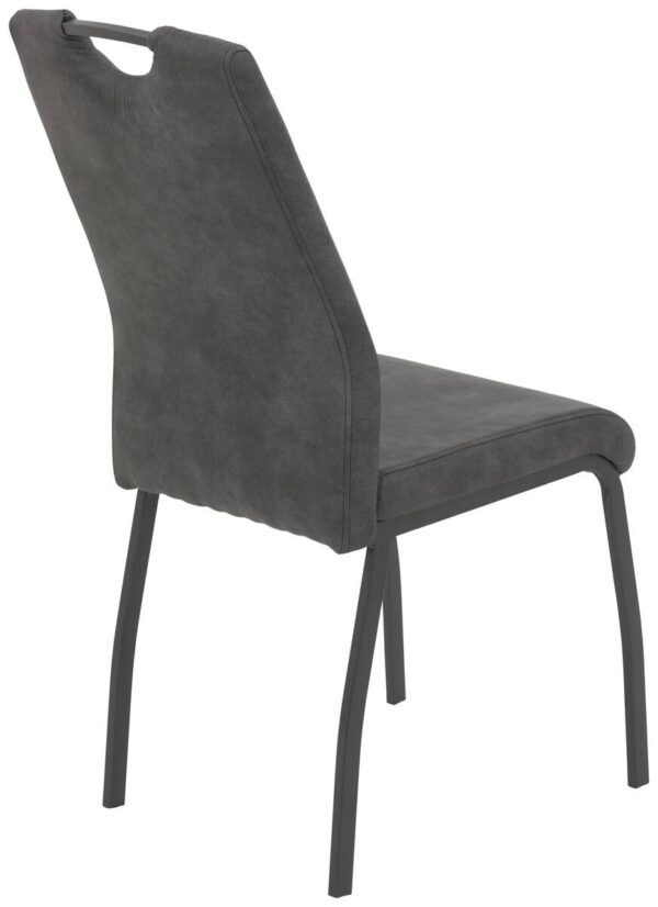 Stuhl 4er Set ELIF III anthrazit Vintage grau Microfaser Metall B/H/T: ca. 44x96x64 cm – Bild 5