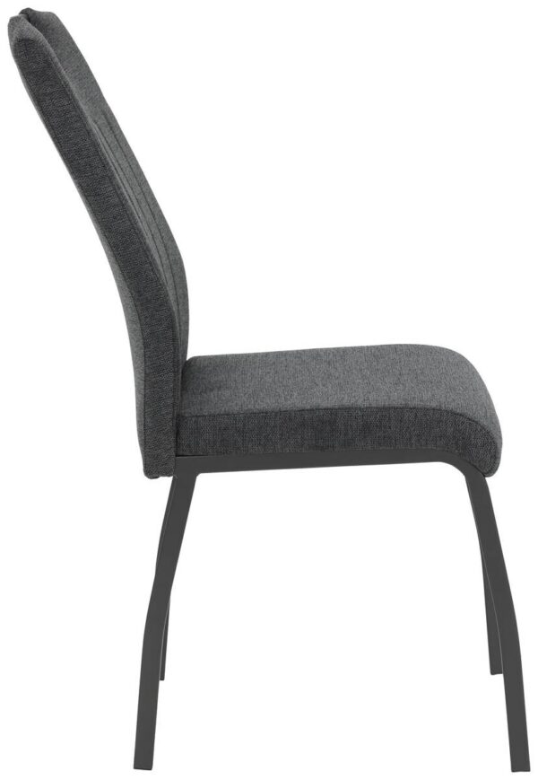 Stuhl 4er Set ELIF III anthrazit grau Microfaser Metall B/H/T: ca. 44x96x64 cm – Bild 3