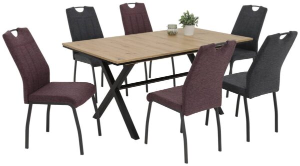 Stuhl 4er Set ELIF III anthrazit grau Microfaser Metall B/H/T: ca. 44x96x64 cm – Bild 5