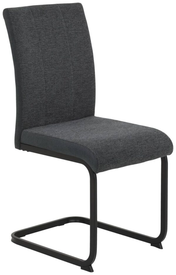 Stuhl 4er Set LINN anthrazit schwarz Webstoff Metall B/H/T: ca. 43x92x52 cm – Bild 4
