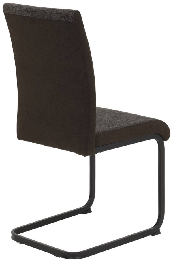 Stuhl 4er Set LINN braun schwarz Webstoff Metall B/H/T: ca. 43x92x52 cm – Bild 5