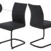 Stuhl 2er Set PIA anthrazit Vintage schwarz Microfaser Metall B/H/T: ca. 42x89x59 cm – Bild 3