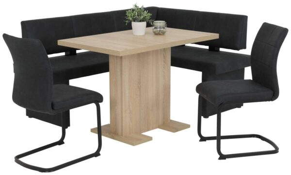 Stuhl 2er Set PIA anthrazit Vintage schwarz Microfaser Metall B/H/T: ca. 42x89x59 cm – Bild 4