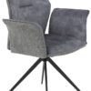 Armlehnstuhl 4er Set SUSANNE grau Vintage schwarz Webstoff Microfaser B/H/T: ca. 65x92x64 cm – Bild 4
