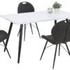 Esstisch ANIKA weiß Lack Hochglanz schwarz pulverbeschichtet Lack Hochglanz B/H/T: ca. 140x76x80 cm – Bild 4