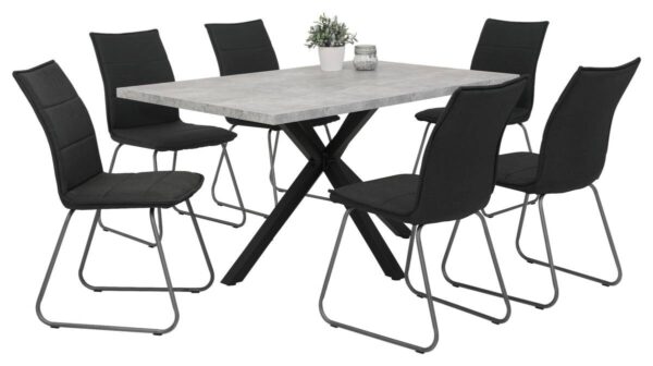 Esstisch CLEO I Beton Optik anthrazit B/H/T: ca. 140x76x90 cm – Bild 3