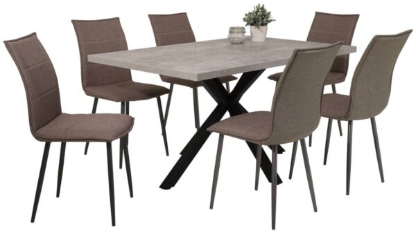 Esstisch CLEO I Beton Optik anthrazit B/H/T: ca. 140x76x90 cm – Bild 4