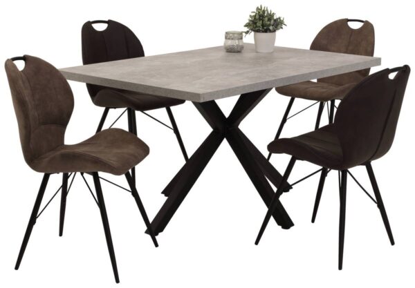 Esstisch CLEO I Beton Optik anthrazit B/H/T: ca. 140x76x90 cm – Bild 5