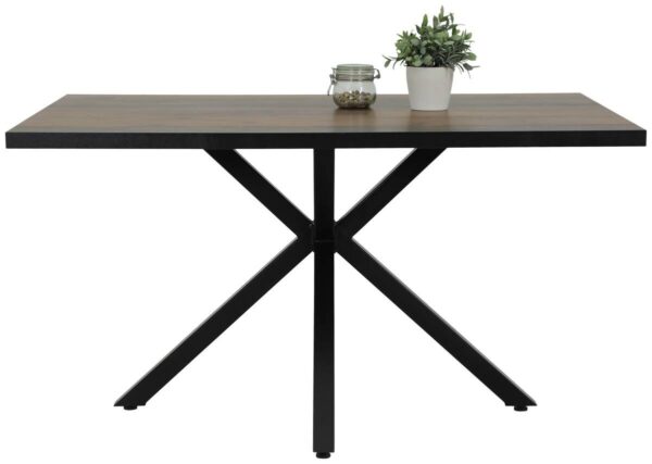 Esstisch CLEO Eiche Old Wood Nachbildung schwarz pulverbeschichtet B/H/T: ca. 140x76x90 cm – Bild 3