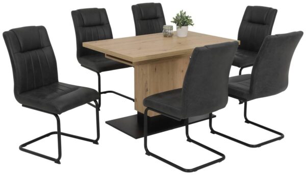Esstisch LORENA Eiche Artisan Nachbildung braun B/H/T: ca. 120x76x80 cm – Bild 4
