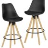 Barhocker 2er-Set schwarz Kunstleder B/H/T: ca. 44x113x39 cm – Bild 2
