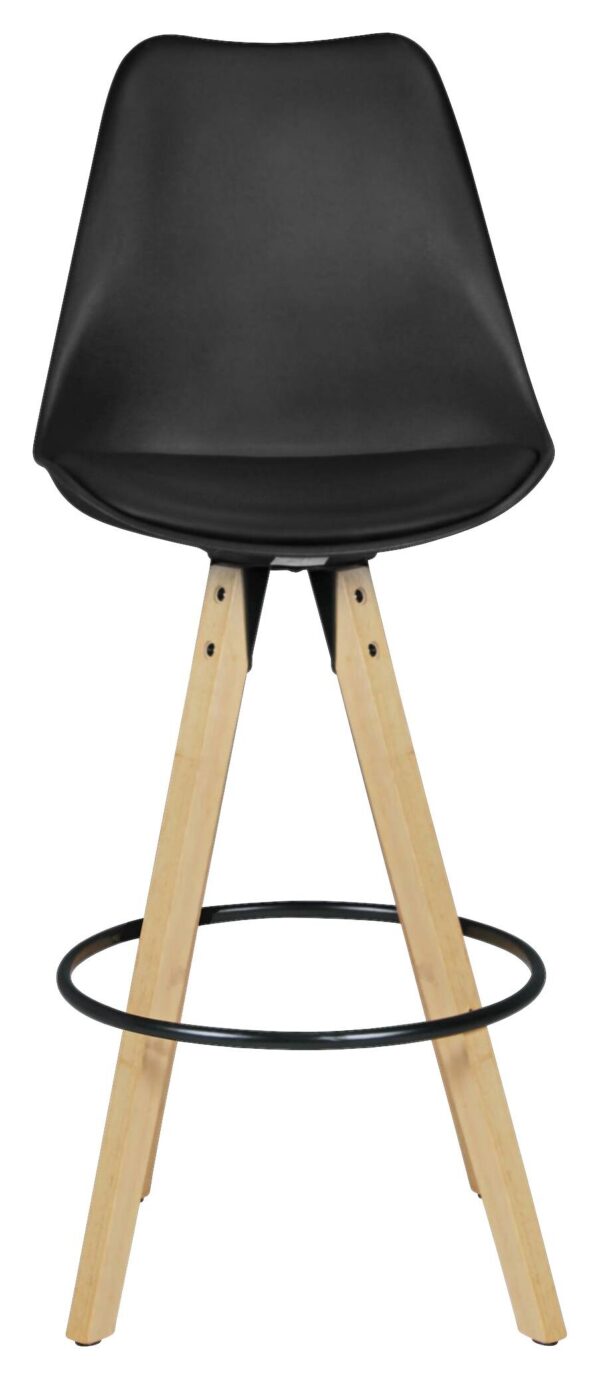 Barhocker 2er-Set schwarz Kunstleder B/H/T: ca. 44x113x39 cm – Bild 3