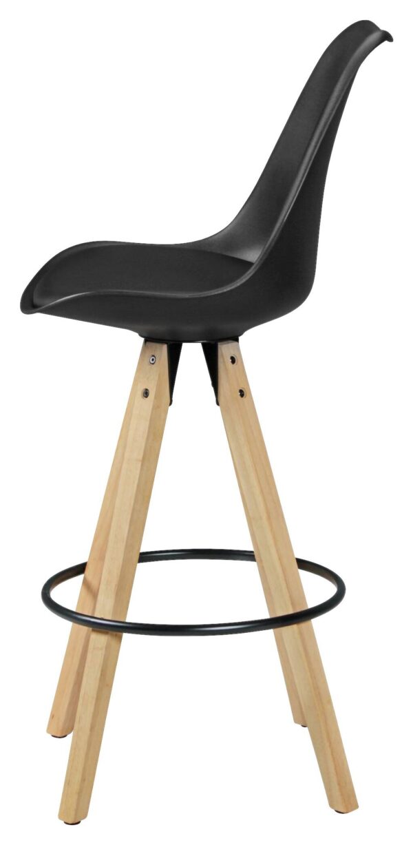 Barhocker 2er-Set schwarz Kunstleder B/H/T: ca. 44x113x39 cm – Bild 4