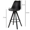 Barhocker 2er-Set schwarz Kunstleder B/H/T: ca. 44x113x39 cm Barhocker 2er-Set schwarz Kunstleder B/H/T: ca. 44x113x39 cm – Bild 4