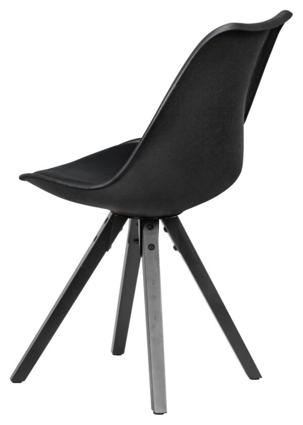 Stuhl 2er-Set schwarz schwarz schwarz Kunststoff Kunstleder Echtholz B/H/T: ca. 49x87x52 cm – Bild 2