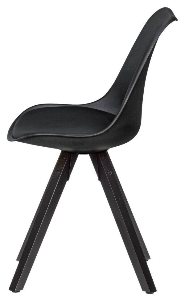 Stuhl 2er-Set schwarz schwarz schwarz Kunststoff Kunstleder Echtholz B/H/T: ca. 49x87x52 cm – Bild 5
