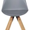 Stuhl 2er-Set grau grau natur Kunststoff Kunstleder Echtholz B/H/T: ca. 49x87x52 cm – Bild 2