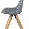 Stuhl 2er-Set grau grau natur Kunststoff Kunstleder Echtholz B/H/T: ca. 49x87x52 cm – Bild 3