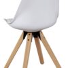 Stuhl 2er-Set weiß natur Kunststoff Echtholz Kunstleder B/H/T: ca. 52x87x49 cm – Bild 3