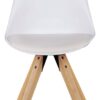 Stuhl 2er-Set weiß natur Kunststoff Echtholz Kunstleder B/H/T: ca. 52x87x49 cm – Bild 4