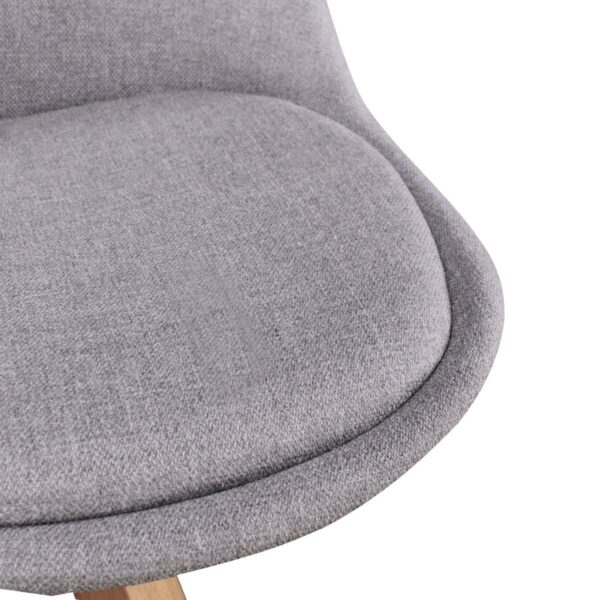 Stuhl 2er-Set hellgrau natur Stoff Echtholz B/H/T: ca. 49x87x52 cm – Bild 3