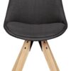 Stuhl 2er-Set grau natur Stoff Echtholz B/H/T: ca. 49x87x52 cm – Bild 3