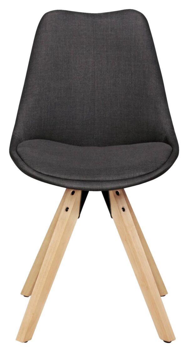 Stuhl 2er-Set grau natur Stoff Echtholz B/H/T: ca. 49x87x52 cm – Bild 3