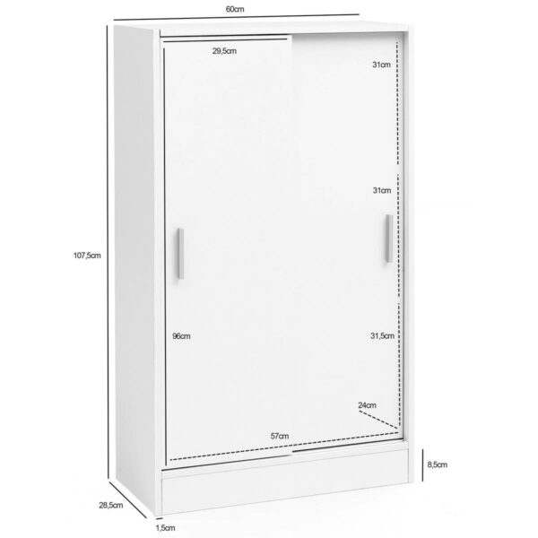 Aktenschrank weiß B/H/T: ca. 60x107,5x28,5 cm – Bild 2