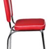Stuhl rot weiß Kunstleder B/H/T: ca. 47x90x45 cm – Bild 3