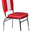 Stuhl rot weiß Kunstleder B/H/T: ca. 47x90x45 cm – Bild 4