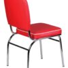 Stuhl rot weiß Kunstleder B/H/T: ca. 47x90x45 cm – Bild 5