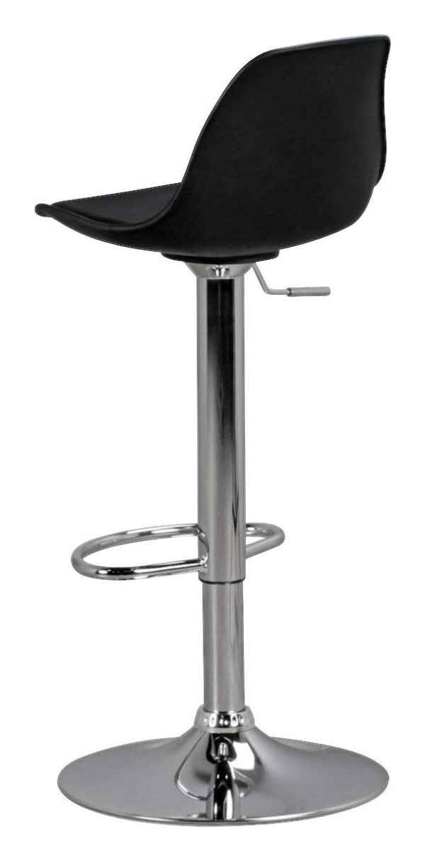 Barhocker schwarz Chrom Kunstleder Metall B/H/T: ca. 40x104x40 cm – Bild 2