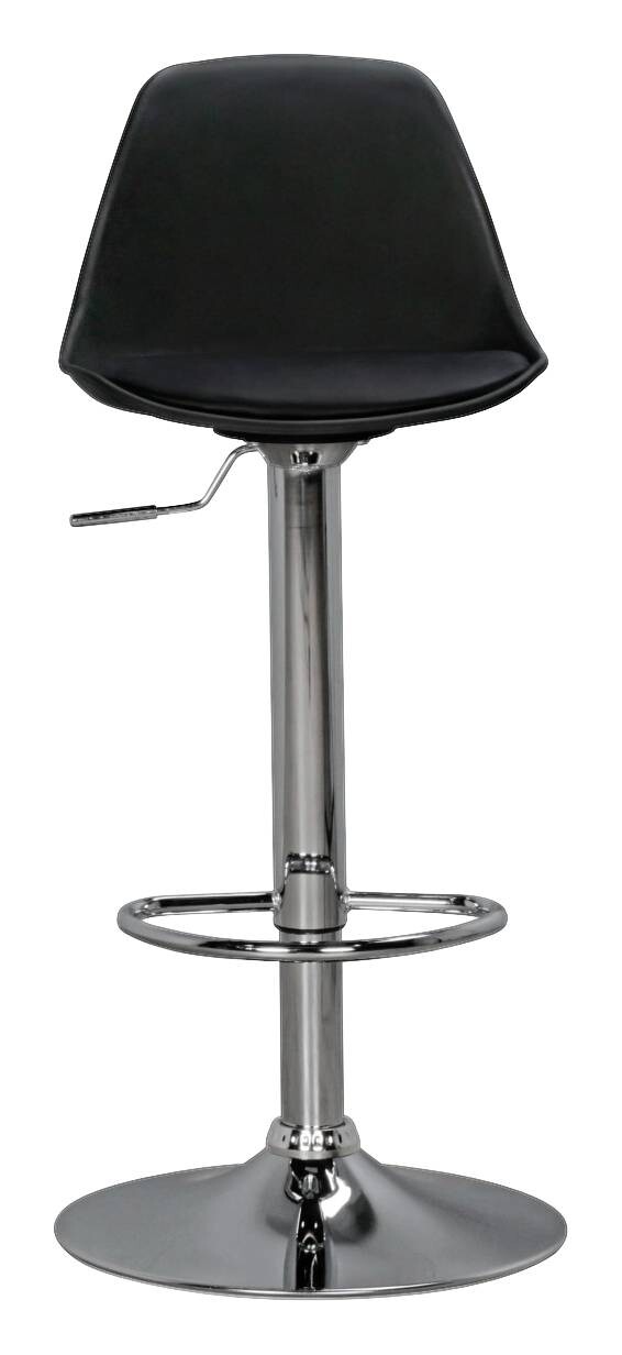 Barhocker schwarz Chrom Kunstleder Metall B/H/T: ca. 40x104x40 cm – Bild 3