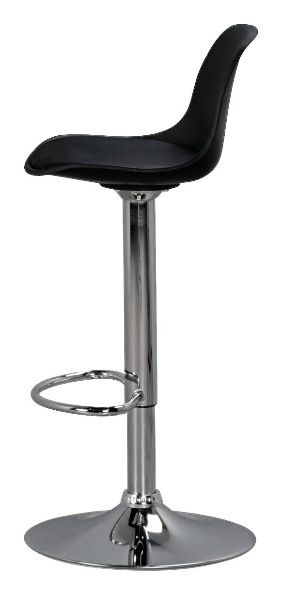 Barhocker schwarz Chrom Kunstleder Metall B/H/T: ca. 40x104x40 cm – Bild 4