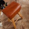 Barhocker braun natur Leder Echtholz B/H/T: ca. 43x75x43 cm Barhocker braun natur Leder Echtholz B/H/T: ca. 43x75x43 cm – Bild 5